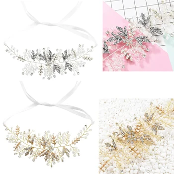 

New Design Pearl Crystal Flower Headband For Women Gold Silver Color Hair Accessories Handmade Bridal Hairband Jewelry.