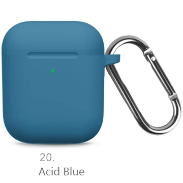 Жидкие силиконовые наушники корпус для AirPods анти-грязь APPLE airpods чехол розовый черный темно-синий желтый красный - Цвет: 20 Acid blue