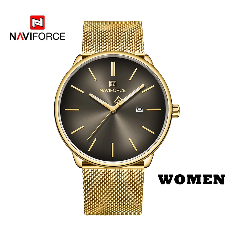 GB WOMEN NAVIFORCE Топ бренд класса люкс для мужчин кварцевые часы для женщин сталь Водонепроницаемый повседневное Дата Пара часы мужские наручные часы Relogio Masculino - Цвет: GB WOMEN