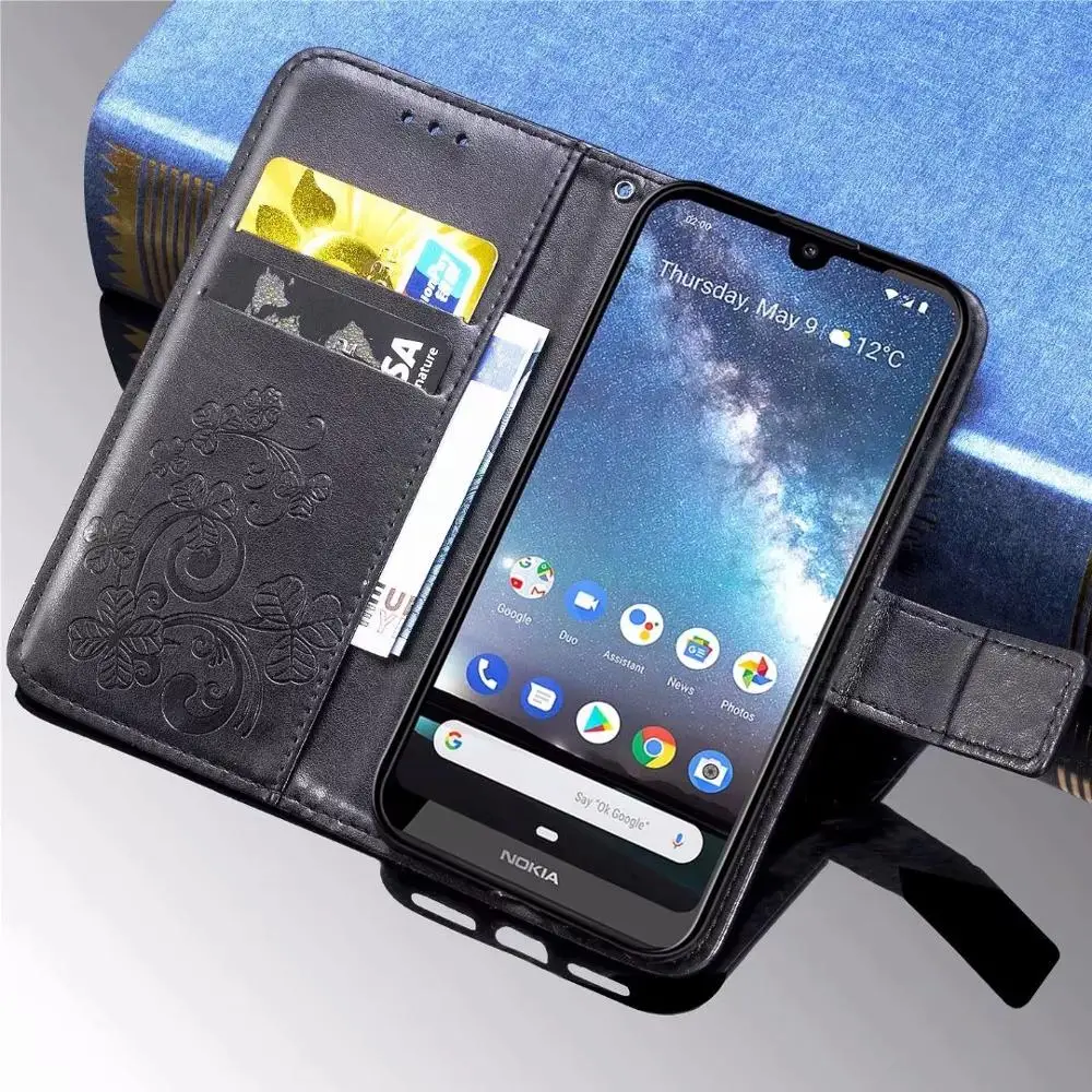 Для NOKIA 4 2 3 9 PURE VIEW 7X6X7 7 1 PLUS 8 четырехлистный цветок клевера кожаный флип чехол для