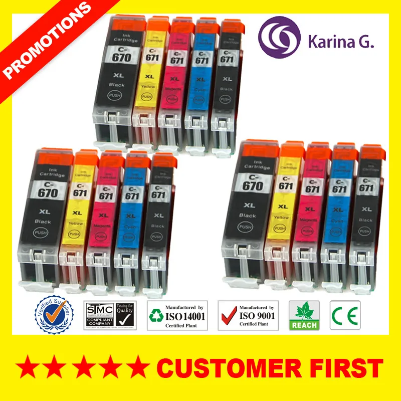 Совместимость для PGI670 CLI671 PGI 670 чернильный картридж принтера Canon PIXMA MG5760 MG5765 MG5766