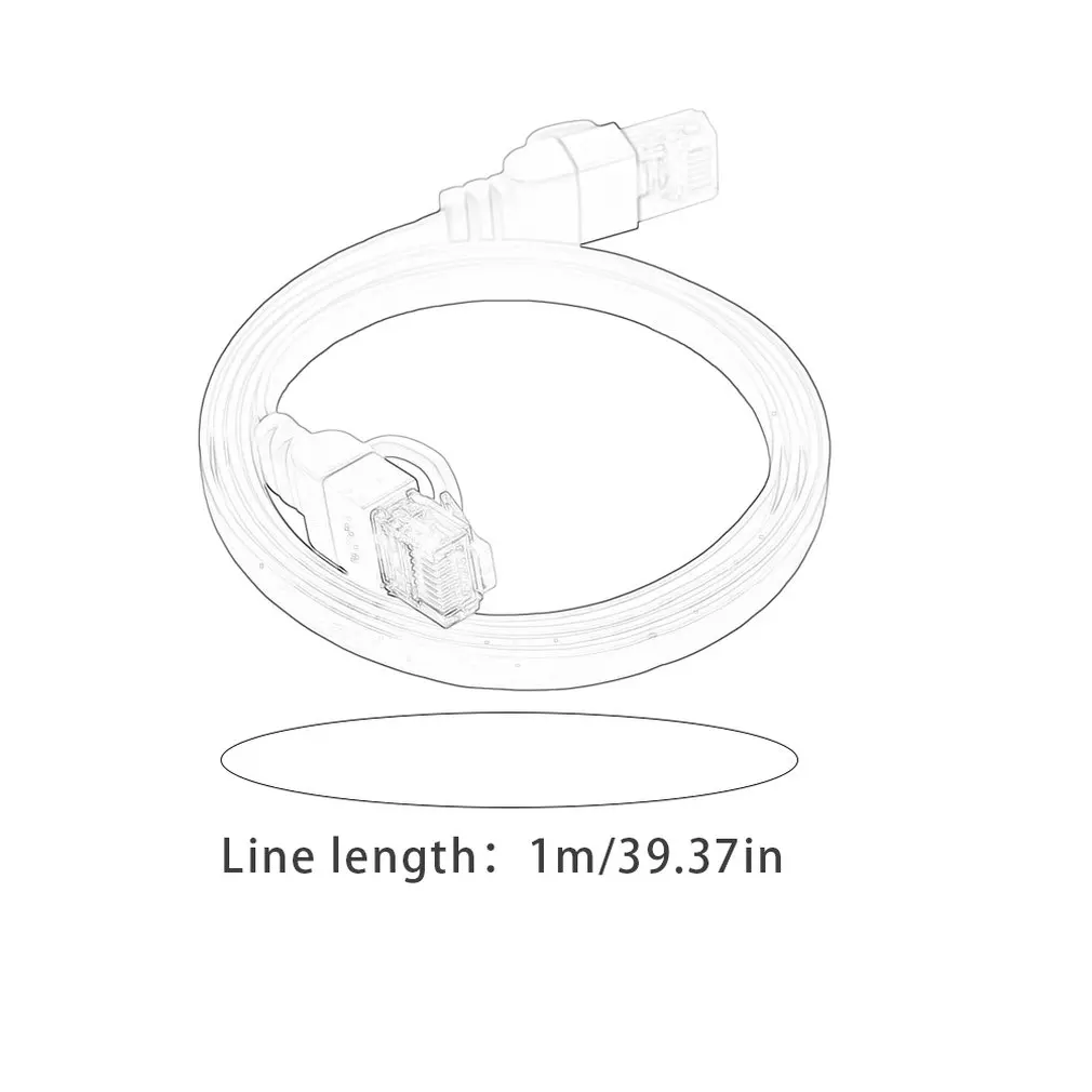 Cat6 Ethernet Cable New Gold-plated Plug PVC Skin Unshielded Flat Gigabit Network LAN Flat Cable for Computer Router Television