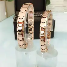 8 мм/10 мм широкий розовый золотистый вольфрамовый стальной энергетический Мощный магнитное соединение браслет для женщин и мужчин здоровый энергетический Браслет классические ювелирные изделия