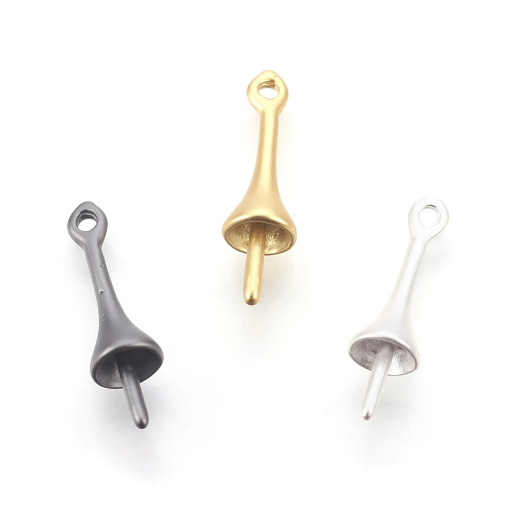 20pcs Brass Peg Bails Pendants Matte Style for jewelry making For Half Drilled Beads DIY Crafts Decor 16x4.5mm Hole: 1.2mm | Украшения и