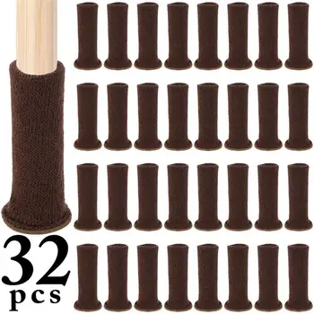 

32PCS Polyester Chair Leg Socks Noise Proof Slip Proof Table Sock Furniture Feet Protector Floor Protectors Covers for Home