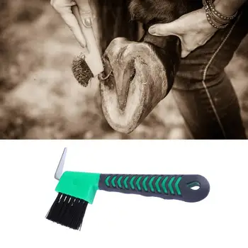 

Durable Dual Use Practical Ergonomically Anti-Slip Soft Grip Hoof Pick with Brush Cleaning Tools Horse Grooming Tools