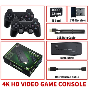 Consolas de videojuegos,10000 juegos retro incorporados,Controlador inalámbrico 2.4G,Mini palo de videojuego familiar 4k TV portátil,Para PS1 Playstation 1 1