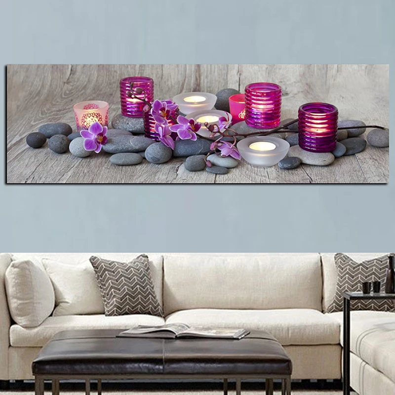 Square, round diamond painting orchid flower zen spa stone still life diamond embroidery, 5d cross stitch mosaic rhinestones