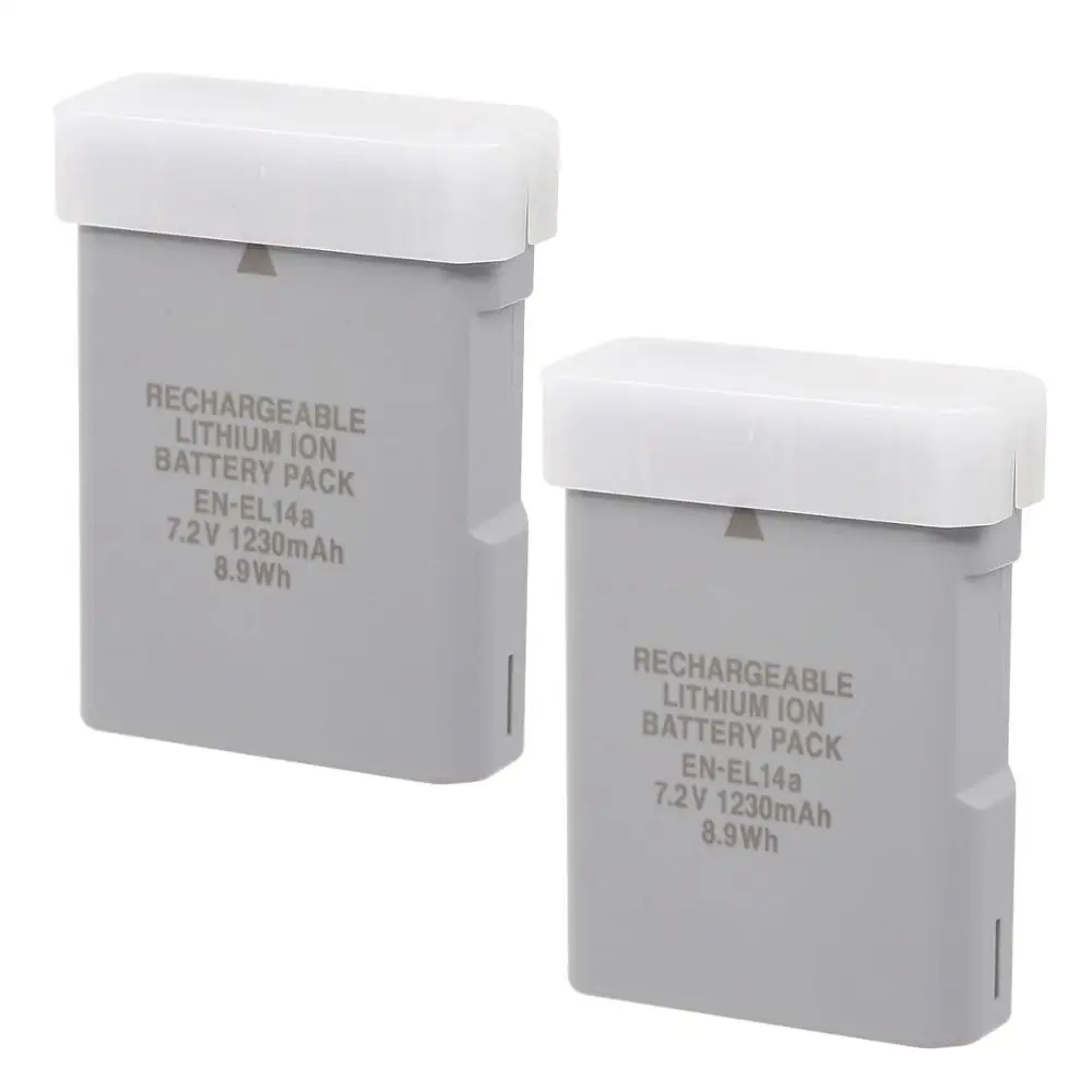 EN-EL14 EN-EL14A Bater/ía HOSAN para Nikon de 1200mAh de 2 Bater/ía Recargable Cpmpatible con EN-EL14 EN-EL14A Nikon D5600 D5500 D5300 D5200 D5100 D3500 D3400 D3300 D3200 D3100