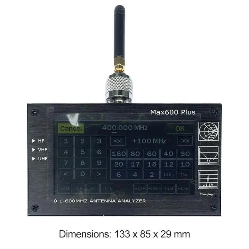 Многофункциональный Max600 Plus HF/VHF/UHF 0,1-600 MHZ lcd сенсорный экран антенна Векторный анализатор сети анализатор спектра