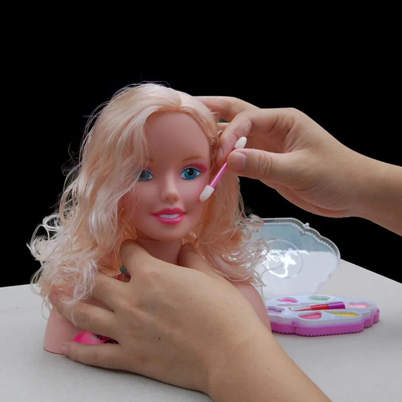 Kids Dolls Half Body Makeup Comb Hair Toy Doll Pretend Play Princess Set Play Toys Girls Makeup Training Girl Ideal Gifts