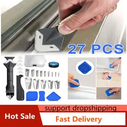 Buse de spatule en métal 3 en 1 27 pièces/ensemble, coulis poli pour gratter cuisine salle de bains fenêtre Kit d'outils 