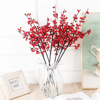 

Artificial Flowers Berry Simulation Flower Small Holly Fruit Berry Decoration Rich Fruit Wedding Room Layout Red Fruit Foam