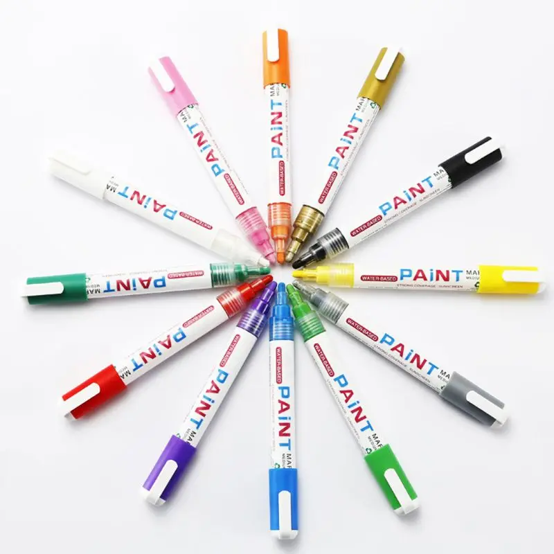 Водонепроницаемый маркер с перманентной краской ручка для автомобильных шин протектора Резина Металл Graffti канцелярские принадлежности 12 цветов LX9A
