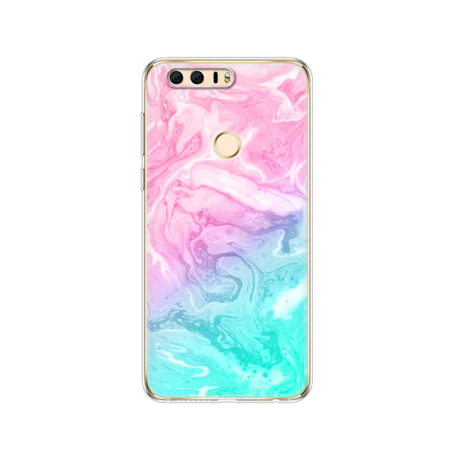 phone case for huawei honor 8 soft tpu silicon back cover 360 full protective printing clear coque
