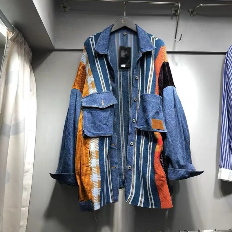 [EWQ] 2020 Spring Autumn New Patchwork Striped