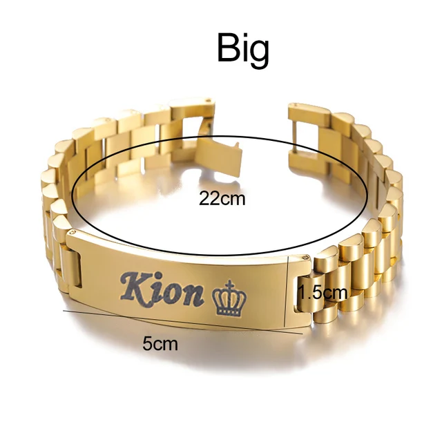 Royal Nameplate Bracelet for Men, 18 KT Rose Gold Plated, Personalized –  Danahm