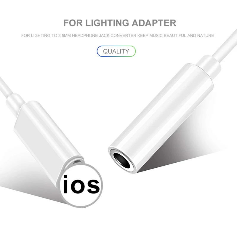 AUX адаптер для Lightning до 3,5 мм переходники Кабель для подключения наушников IOS 11 12 адаптер для наушников для iPhone 7 8 X