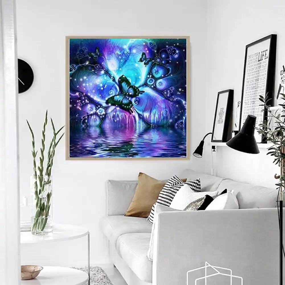 Mariposa Punto De Cruz Diamante Pintura 30x30cm Bordado De Lujo