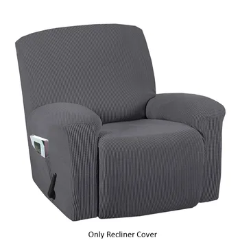 

Recliner Cover Couch Living Room Sofa Protector Solid Stretch Slipcover Polyester Furniture Chair Modern Anti Slip With Pockets