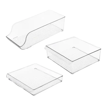 

34.5x14x10cm Rectangle Transparent Food Storage Box Plastic Refrigerator Preservation Crisper Lunch Box Kitchen Sorting Containe