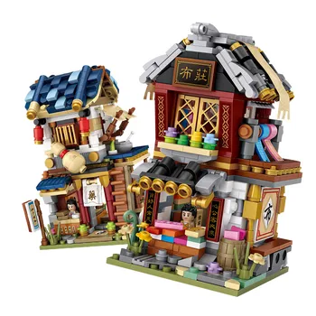 

Mini City Street View Building Block Chinese Tradition Architecture Figures Diamond Bricks DIY Assembly Toys For Children 1724