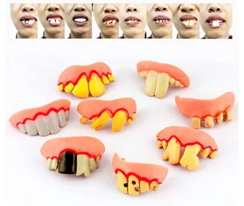 

1 Pcs Practical Jokes Interesting Prank Horror Fun Shocker Novelty Gadgets Funny Denture Teeth Halloween Decoration Toys