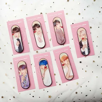 

KPOP Star Bangtan Boys Mobile Phone Ring Bracket Bendable Adhesive Headphone Phone Holder Bracket Cable Storage Christmas Gift