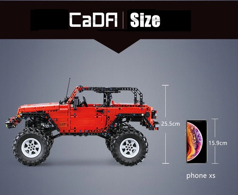 RC машинка из конструктора C61006 1941 шт пульт дистанционного управления внедорожник Jeep Wrangler конструктор набор игрушек