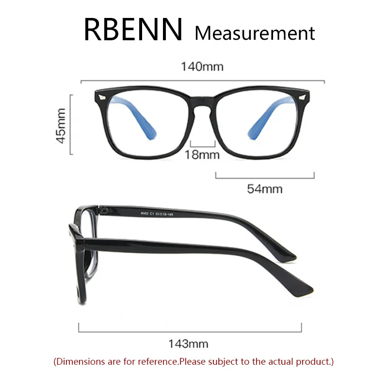 RBENN с защитой от синего света очки Квадратные очки ботаника Рамка Анти нагрузку на глаза головная боль компьютерные очки для чтения UV400