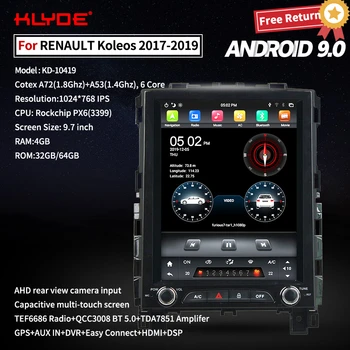 

Klyde For RENAULT Koleos 2017-2019 Car Radio Recorder Multimedia Player Video Android 9 GPS Navi Tesla Style Screen Carplay