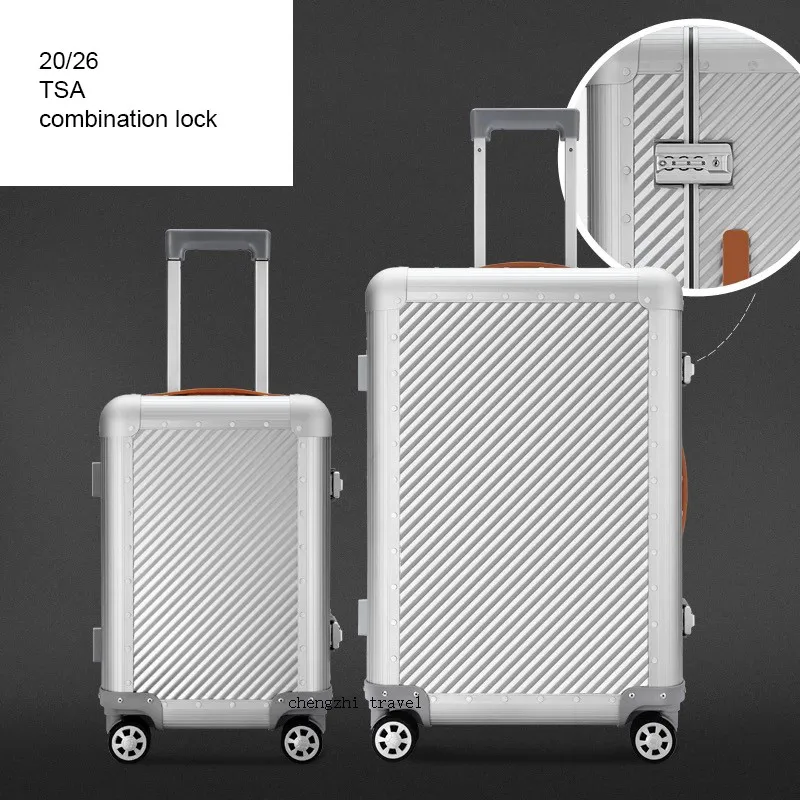 CARRYLOVE 2" 26" дюймов Алюминиевая тележка Спиннер чемодан для путешествий на колесах - Цвет: Model A TSA lock