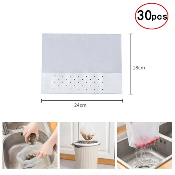 

30pcs Kitchen Sink Strainer Filter Screen Garbage Bags Sink Drain Hole Mesh Bag Trash Strainer White