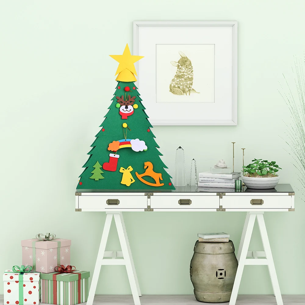 3D DIY Рождественская елка Детский новогодний подарок игрушки три стороны войлочная Рождественская елка Рождественские украшения для дома Новогодний декор
