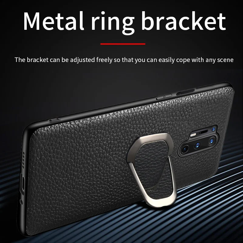 LANGSIDI Magneic ring phone case For oneplus 8 9 PRO 7 7T 8PRO 8T nord 2 N10 N100 ONE PLUS 9R 6 6T Genuine leather cover funda