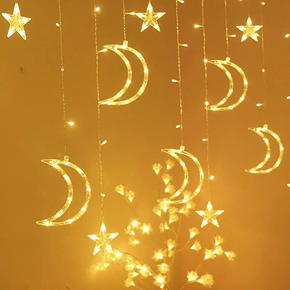 Newest LED Curtain String Lights Star Moon Decorative Lamp for Christams Party Decoration European Regulation 220V Newest LED Curtain String Lights Star Moon Decorative Lamp for Christams Party Decoration European Regulation 220V