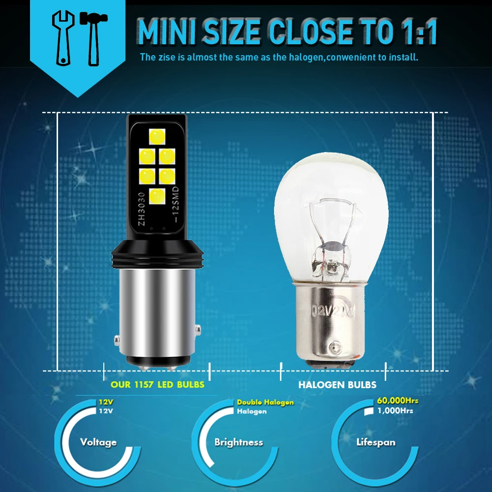 LED BAY15D 1157 P21W 1156 BA15S LED  ĸ   Ʈ  12V, ڴ ĺ Ƽ Praktik Ÿ A5 A7 2 1