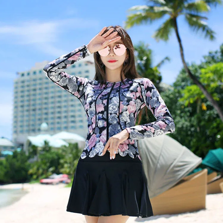 

2019 New Style WOMEN'S Diving Suit Split Skirt-Four-piece Set Sports Swimsuit