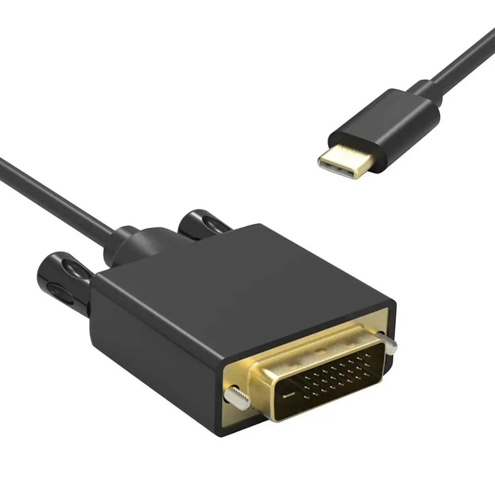 1080 тип-c к DVI кабель адаптер USB-C к DVI конвертер Тип C к DVI-D 24+ 1 видео 1080P 10 Гбит/с, длина 1,8 м, черный