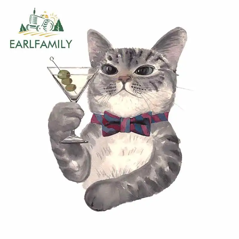 EARLFAMILY 13 см x 10 для кошек держащих чашку граффити автомобильные наклейки