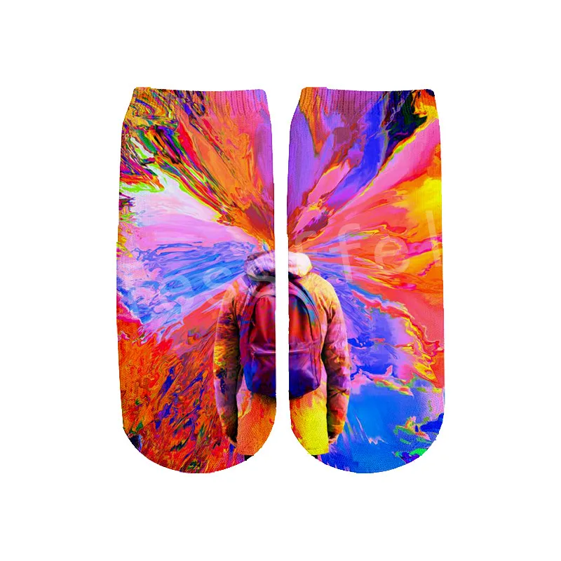 

Tessffel Drop shipping Fashion Explosion Art Colorful 3D full Print Women/men/boy/girl Harajuku casual short ankle socks Style-1