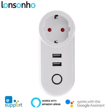 Lonsonho eWeLink Smart Plug USB Wifi Smart Socket EU US UK France euro Plug Works With Google Home Assistant Alexa