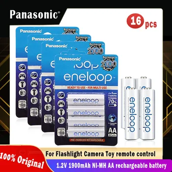 

16pcs Original Panasonic 1.2V 1900mAh NI-MH Rechargeable Battery For Camera Flashlight Toy Recycle 2100 time Pre-Charged Battery