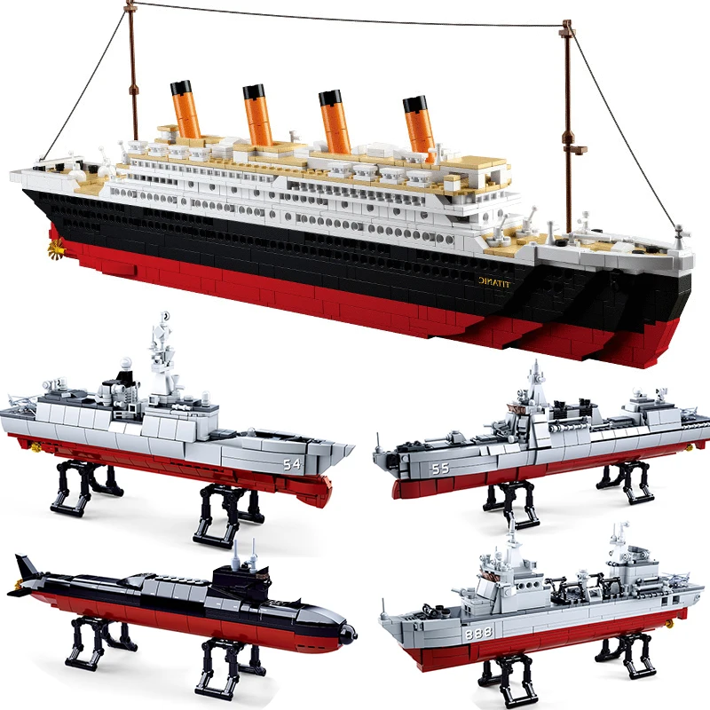 

Sluban 0577 Compatible Legoinglys Ship Titanic Sets Model Boat DIY Kit Children Kid Toy City Building Blocks