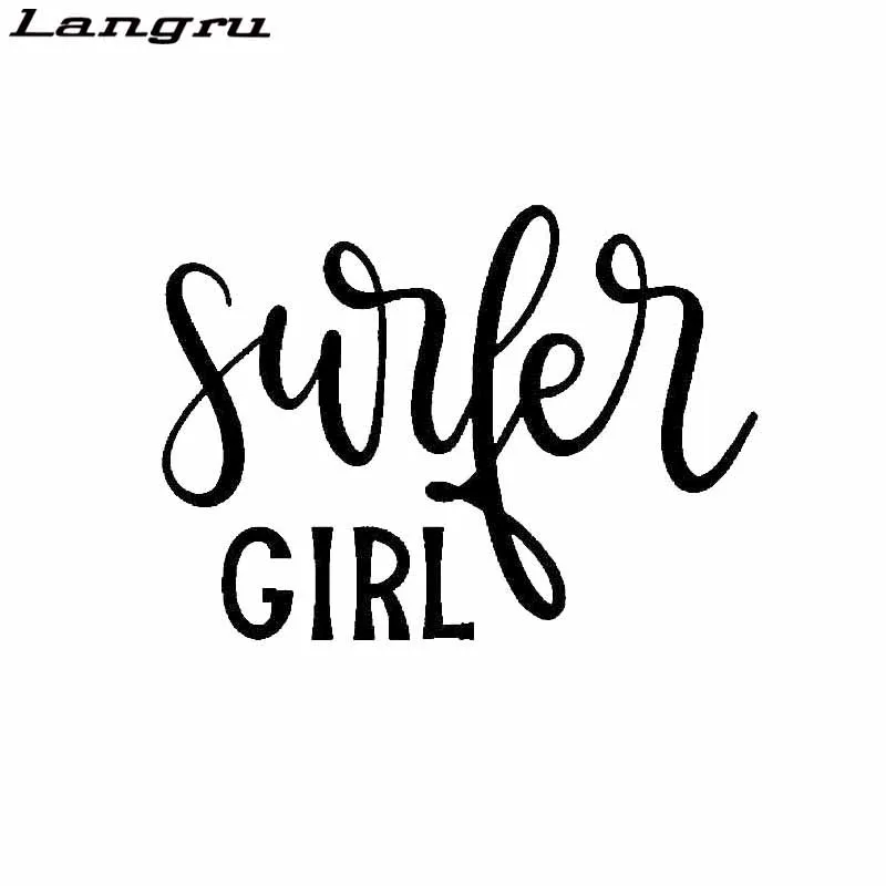 Langru 15CM*11CM Fashion Surfer Girl Characters Vinyl Car Sticker Decal Car Accessories Jdm