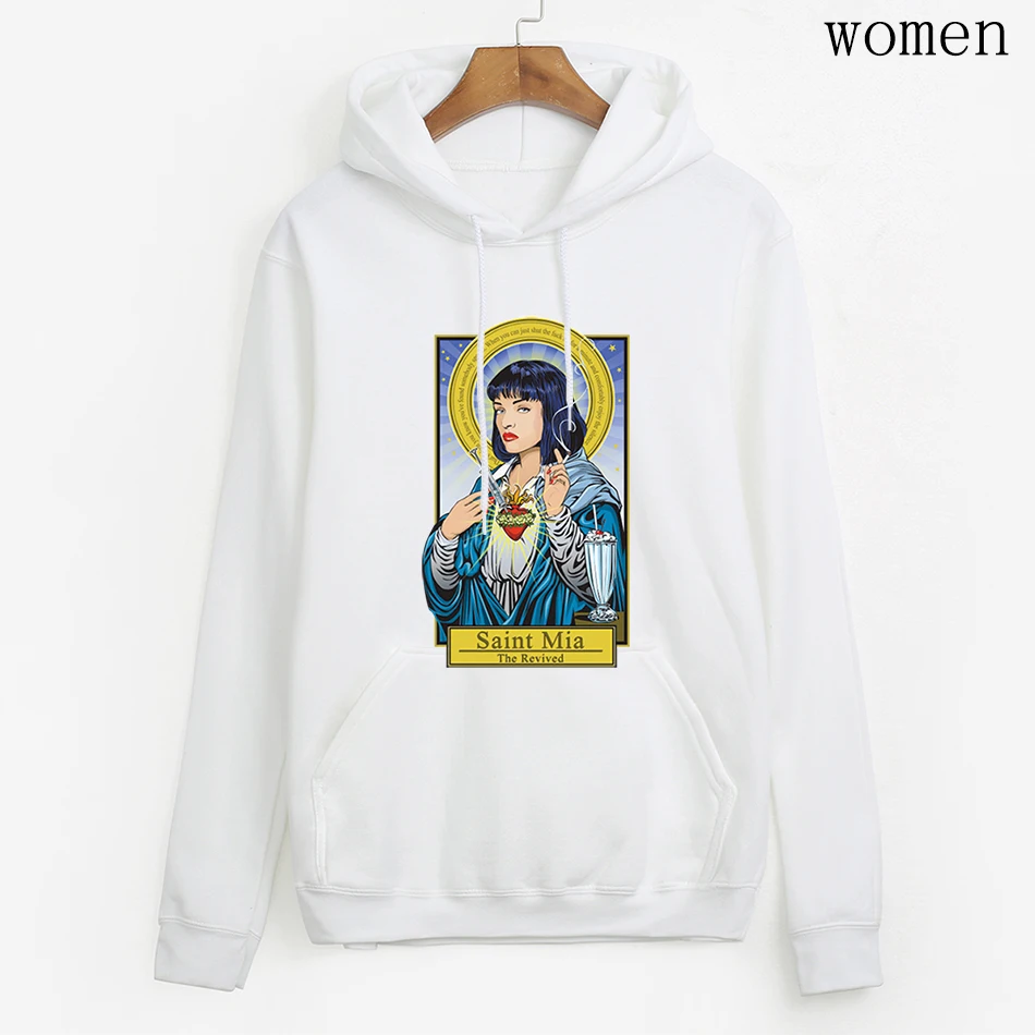 

Pulp Fiction Saint Mia Hoody Ladies Fashion Autumn Women's Sweatshirt Hip Hop Casual Hoody For Women 2020 Female Long Sleeve Top