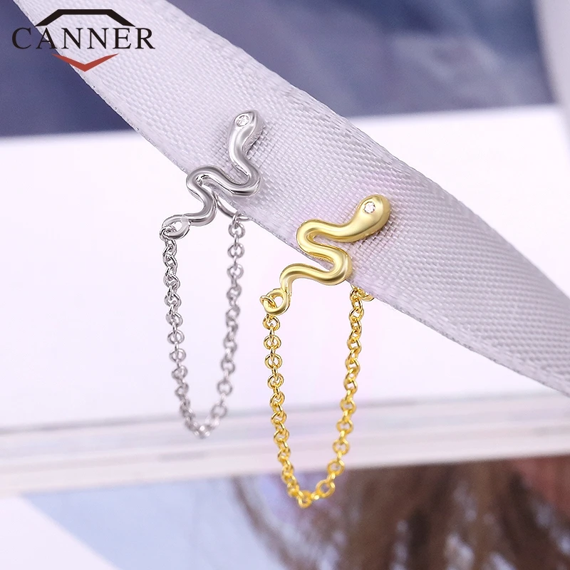 1pcs Gold Silver Color Lightning/Snake Chain Stud Earrings for Women 925 Sterling Silver Tassel Earrings Fashion Jewelry