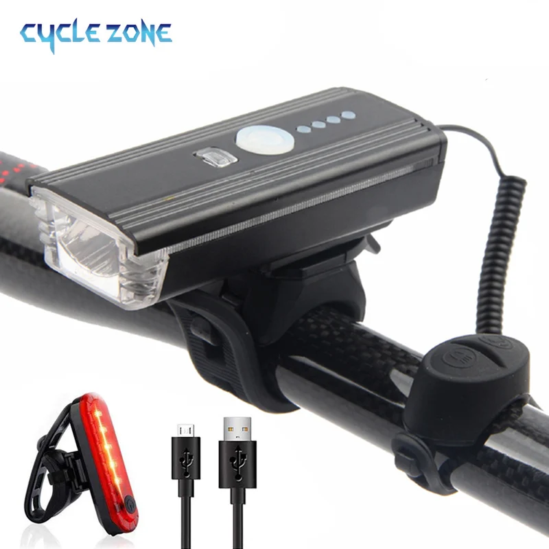 

Bicycle Smart Light USB Rechargeable 300 Lumen Bike Light With Horn Bell for MTB Road Cycling Front Lamp Bike Accessories