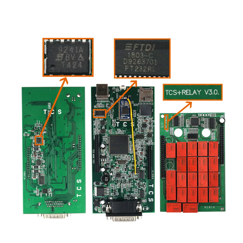 OBDII Scanner Relays Cars-Trucks Diagnostic Tool V3.0 Multidiag Double Green Board Real 9241 Chip TCS Bluetooth OBD2 Code Reader