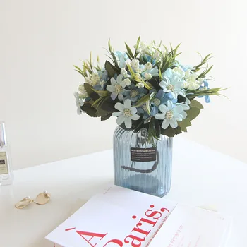 

5pcs/lot Chrysanthemum artificial flower silk cloth fake flowers single diy indoor plant home decoration